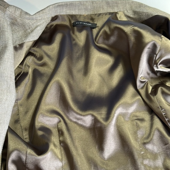 ELIE TAHARI KAHKI FITTED JACKET LIGHT AND DARK GREY SIZE 8 - Picture 12 of 15